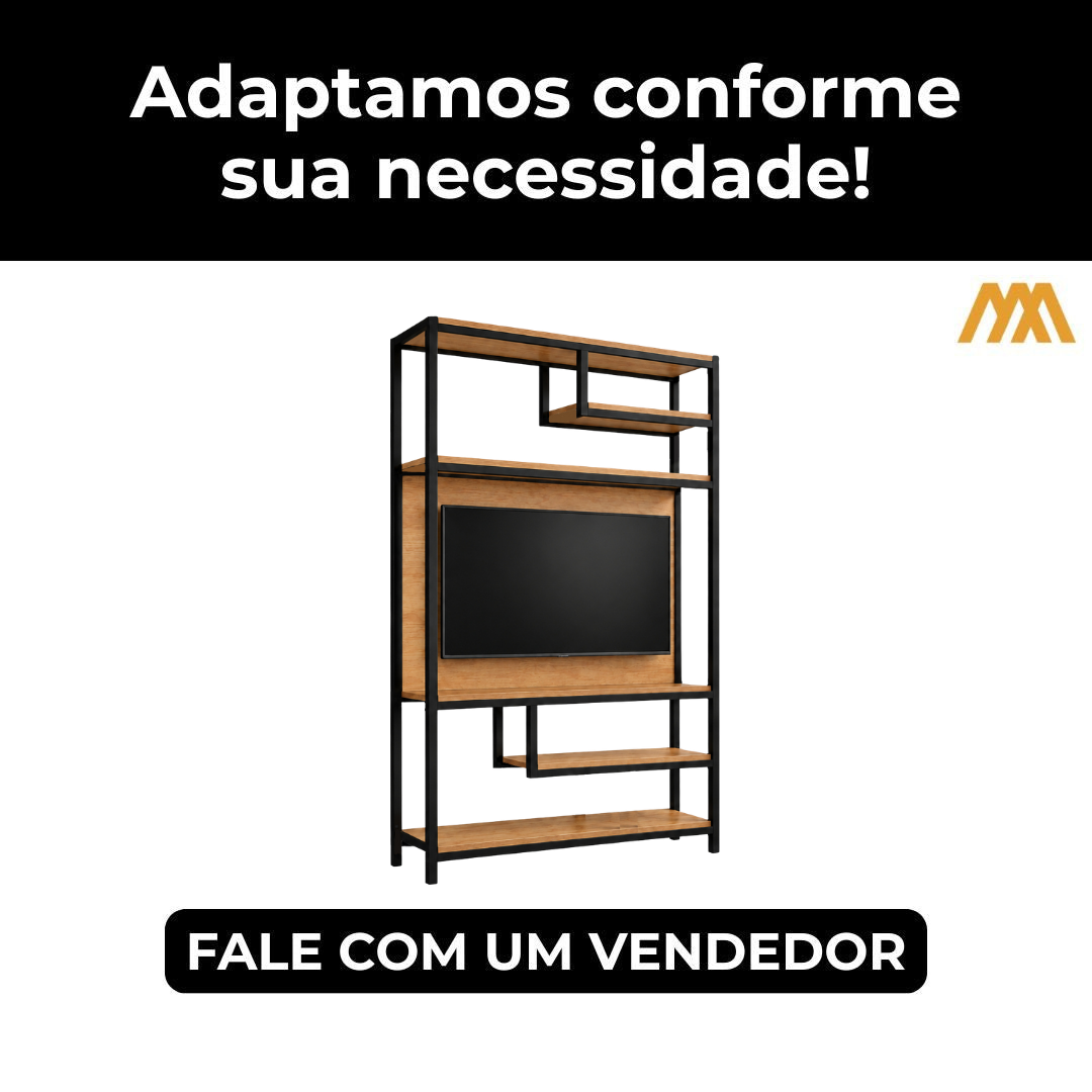 Estante Industrial com Painel de TV Urban