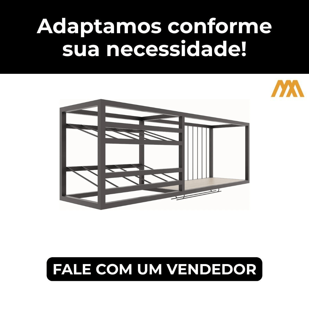 Adega Parede Suspensa Estilo Indutrial Verona - MetaloArt