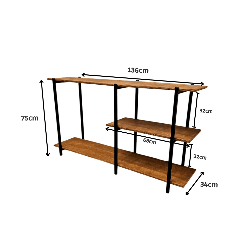 aparador industrial vengog tubular 136 x 34 x 75 - MetaloArt