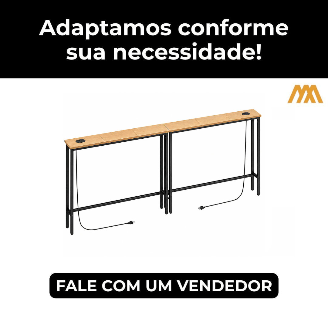 Aparador Traseiro Sofá com 2 Tomadas Soft - MetaloArt
