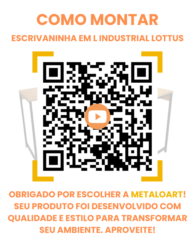 Escrivaninha em L Industrial Lottus - MetaloArt