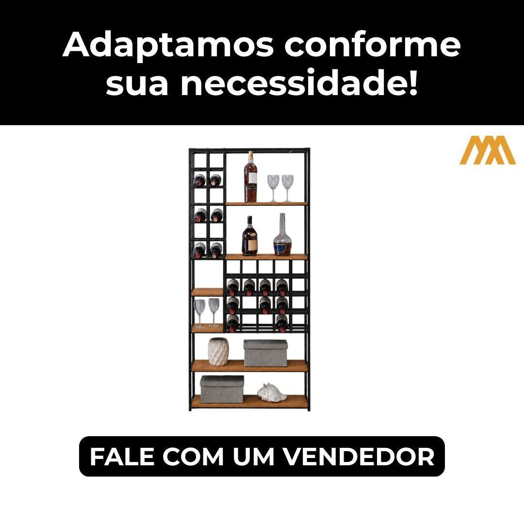 Estante Adega Estilo Industrial Solene - MetaloArt