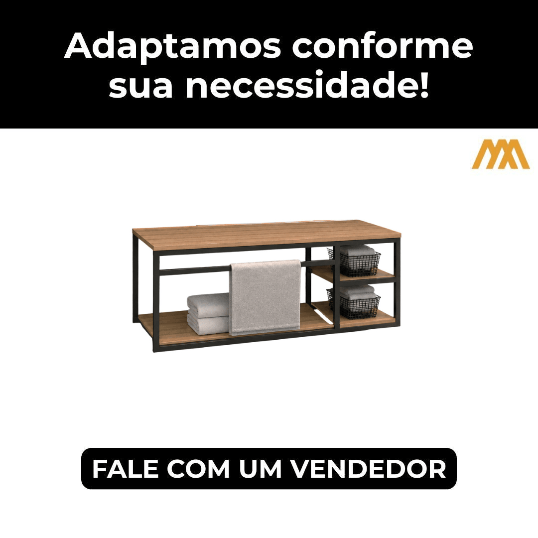Gabinete para Banheiro Estilo Industrial Lux - MetaloArt