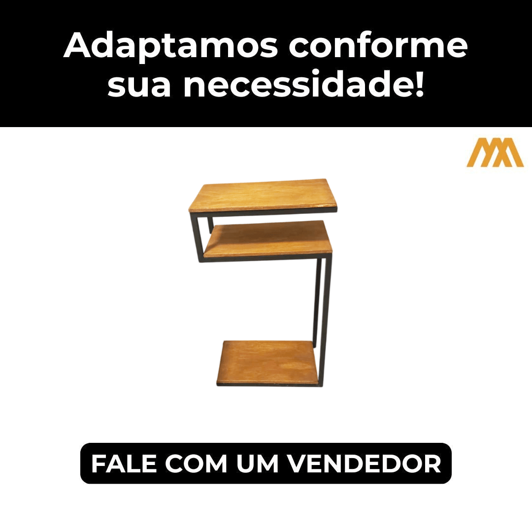 Adaptamos a Mesa de Apoio Lateral Industrial Montreal - MetaloArt