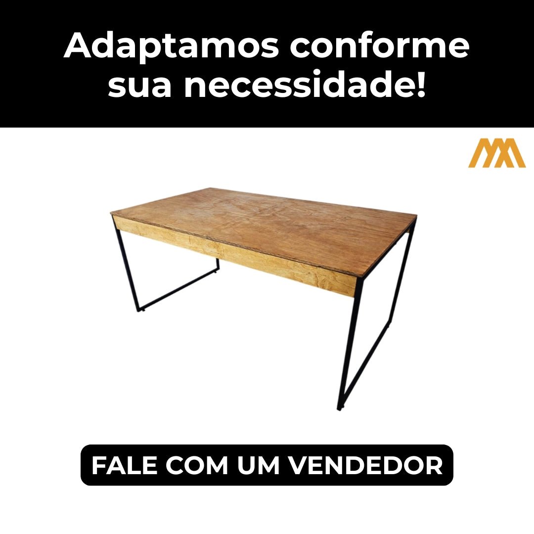 Mesa De Jantar Estilo Industrial Rústica - MetaloArt