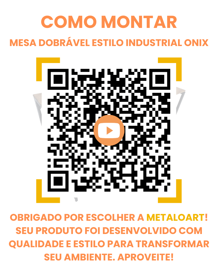 Mesa Dobrável Estilo Industrial Onix - MetaloArt