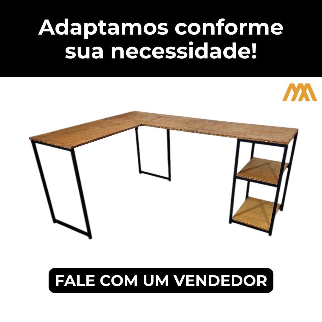 Mesa Em L industrial Resistente a Agua - MetaloArt