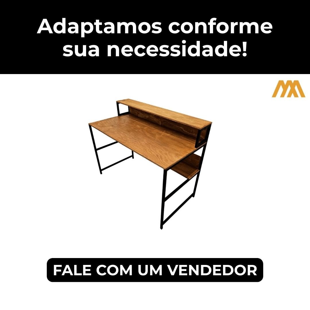 Mesa escrivaninha industrial Arturo - MetaloArt
