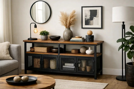 Aparador Industrial para Sala Pequena com Estilo - MetaloArt