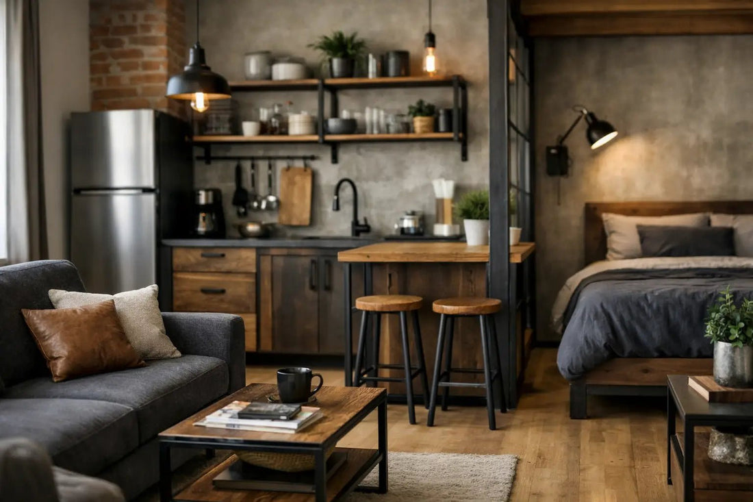 Apartamento compacto com móveis industriais - MetaloArt