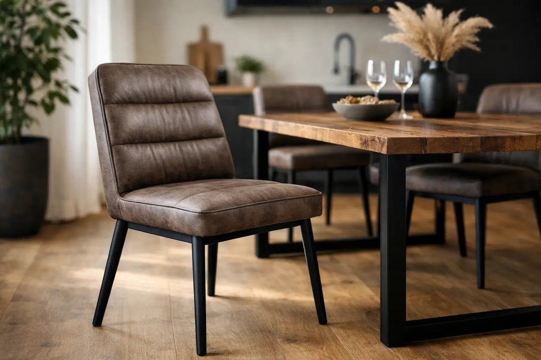 Cadeira industrial estofada para jantar - MetaloArt