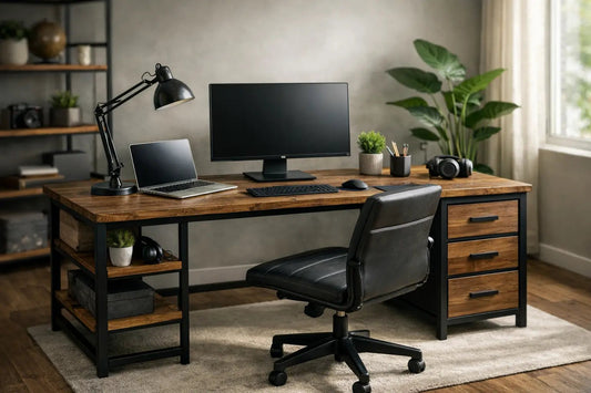 Escrivaninha industrial para home office ideal - MetaloArt