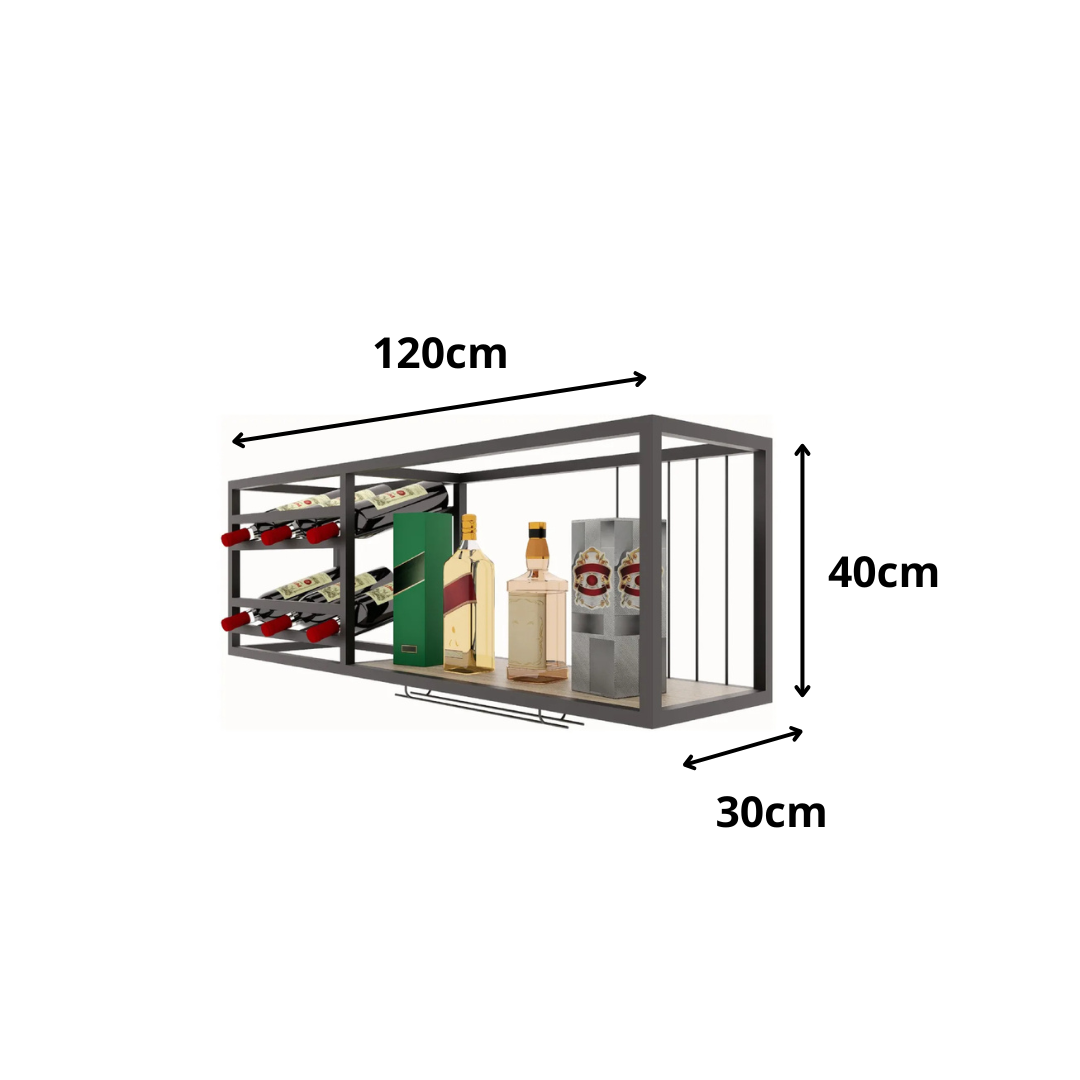 Adega Parede Suspensa Estilo Industrial Verona