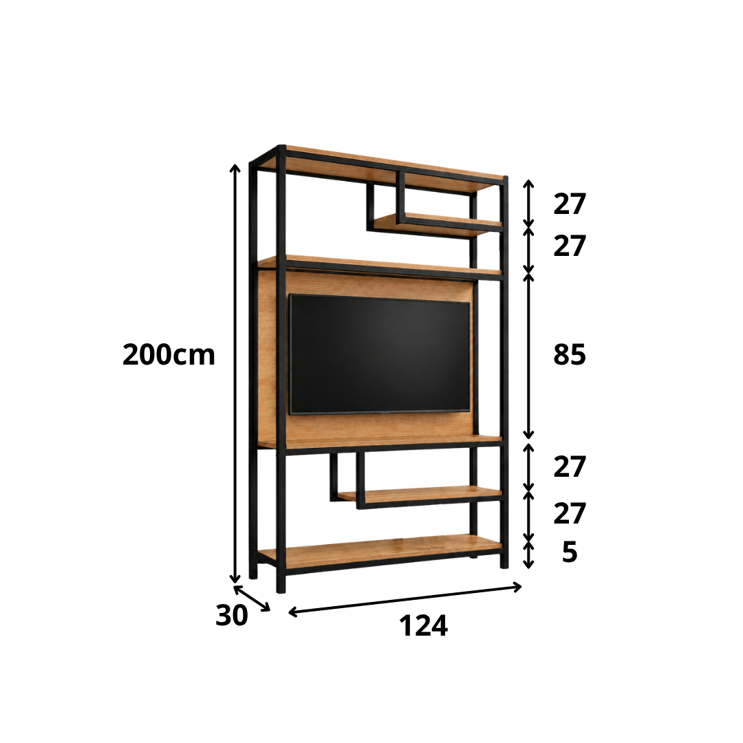 Estante Industrial com Painel de TV Urban