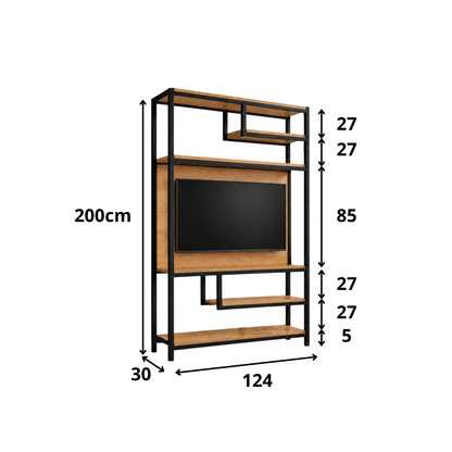 Estante Industrial com Painel de TV Urban