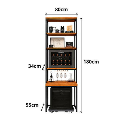 Bar industrial para apartamento com espaço para cervejeira