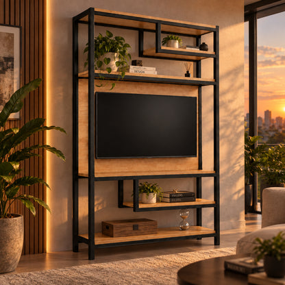 Estante Industrial com Painel de TV Urban