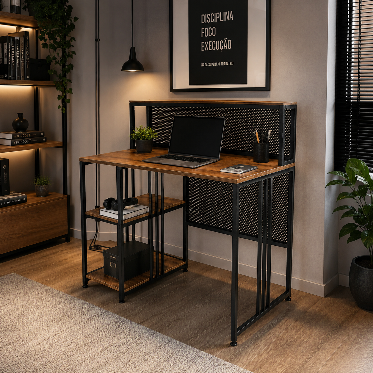 Mesa Escrivaninha Industrial Sora
