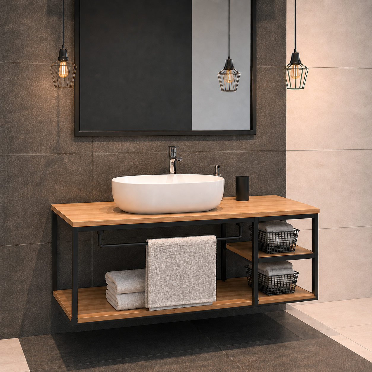 Gabinete para Banheiro Estilo Industrial Lux