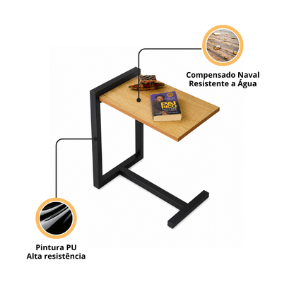 Mesa de Cabeceira Industrial Plutus