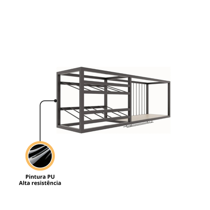 Adega Parede Suspensa Estilo Industrial Verona