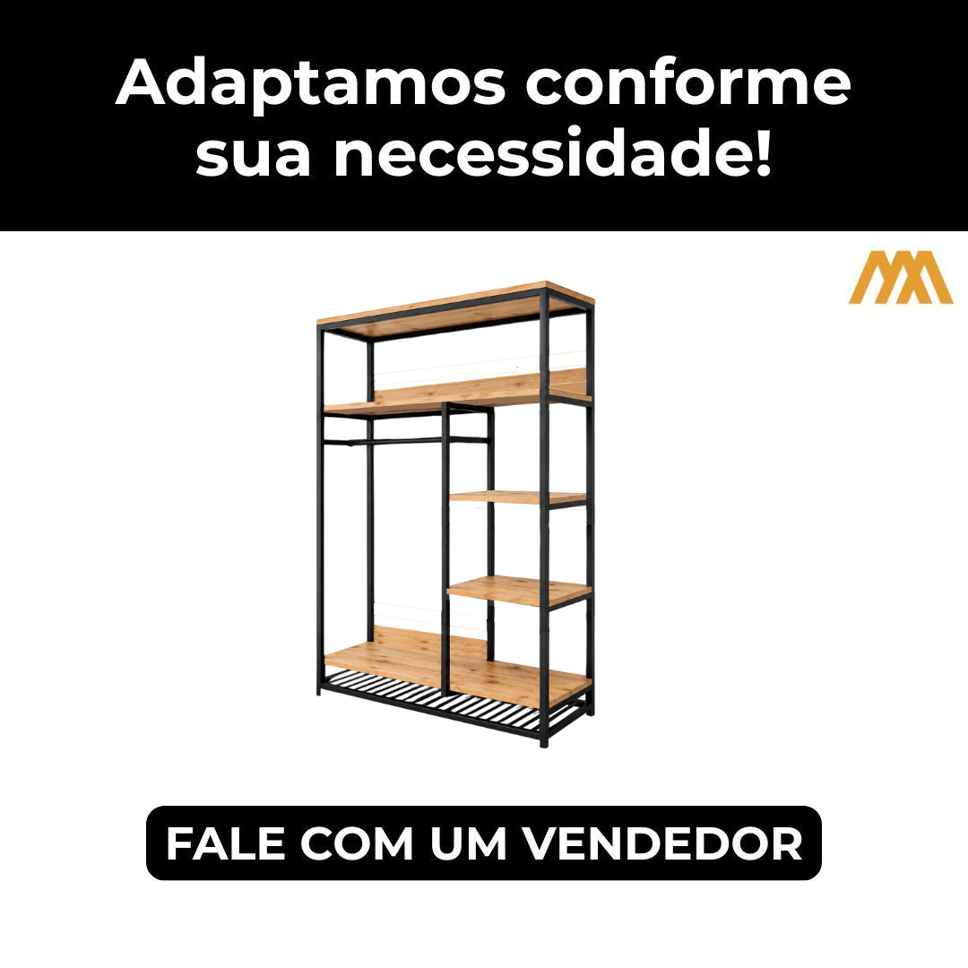 Adapte sob medida o closet industrial aspen