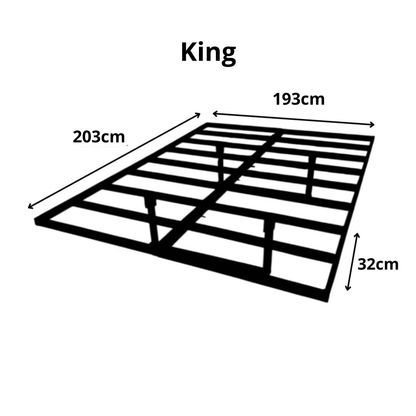 Medida King da Cama Flutuante Malta - MetaloArt