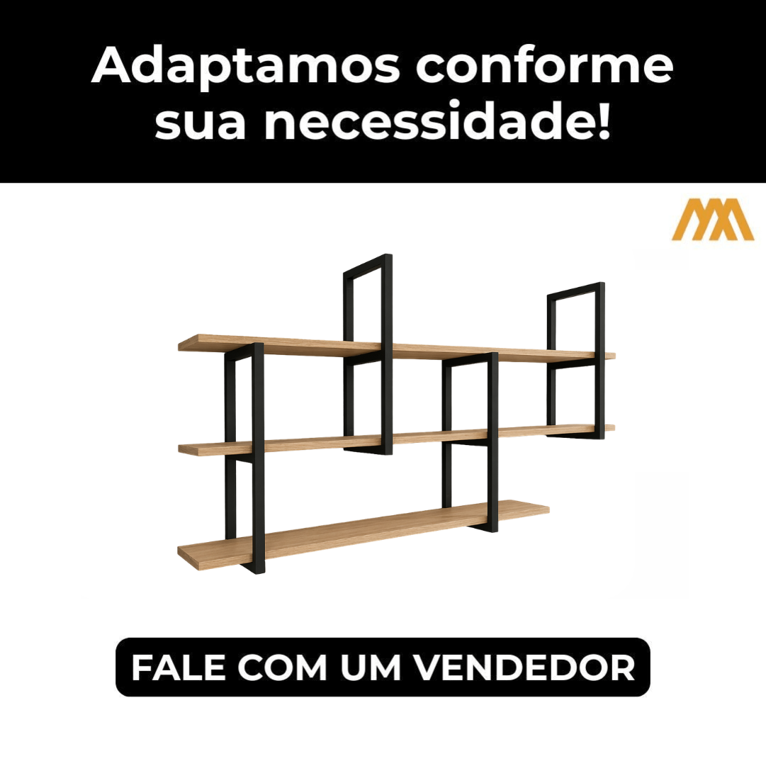 Prateleira industrial parede Barr 120 x 88 x 20