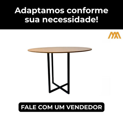 Adaptamos a Mesa Redonda Estilo Industrial Argo - MetaloArt