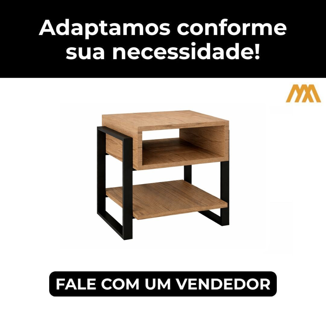 Adaptamos o Criado Mudo Estilo Industrial Varsovia - MetaloArt