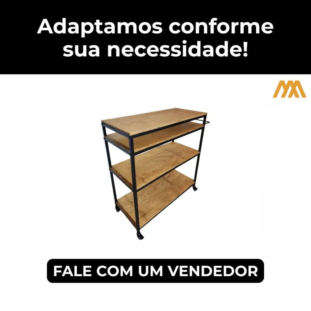 Adaptamos o Carrinho Mesa Gourmet Industrial - MetaloArt