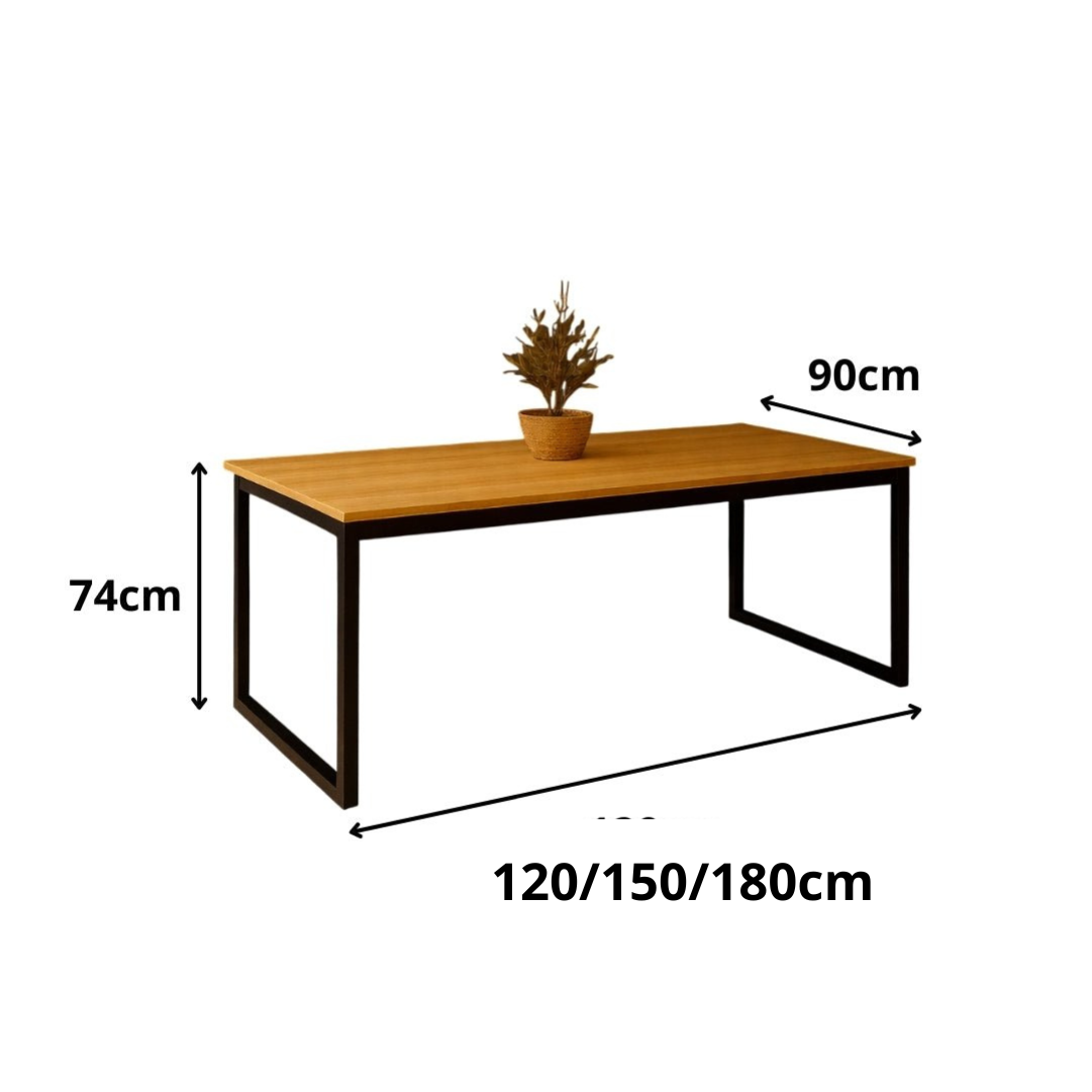 Medidas da Mesa Estilo Industrial Louvre - MetaloArt