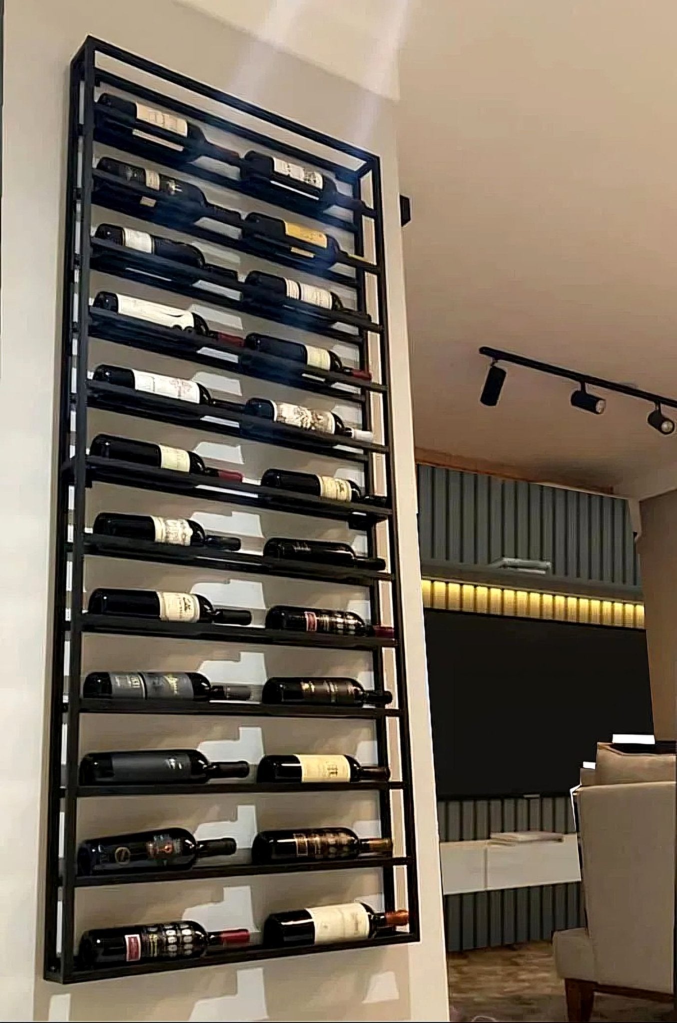 Adega Parede Suspensa Estilo Indutrial Vinho - MetaloArt