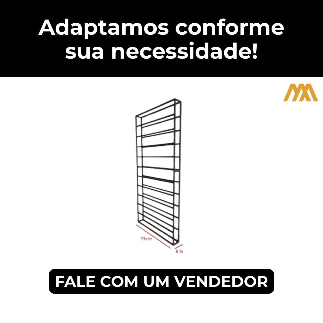 Adega Parede Suspensa Estilo Indutrial Vinho, Espumante, Garrafas - MetaloArt