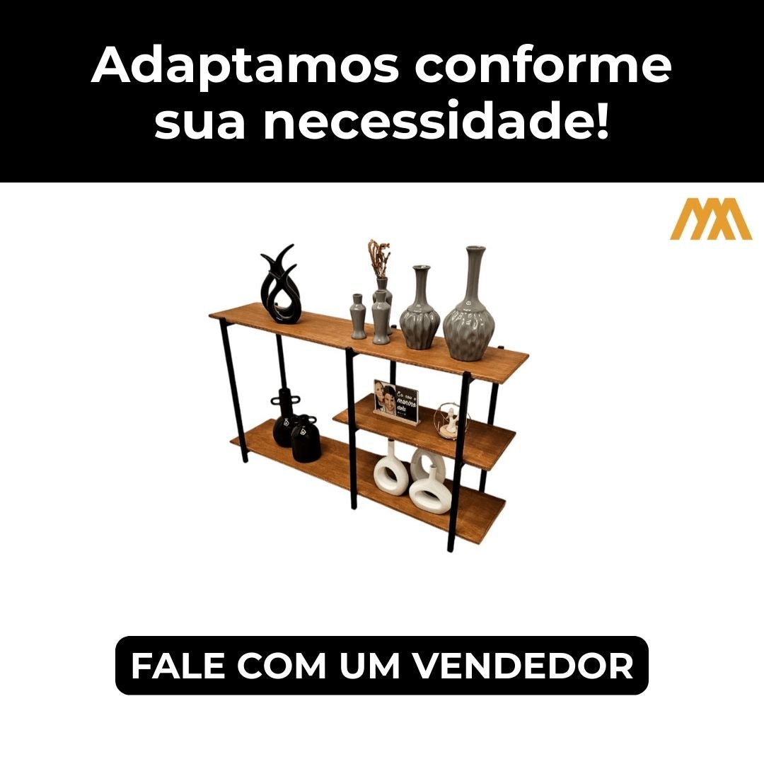 Aparador industrial Vengog tubular 136 x 34 x 75 - MetaloArt