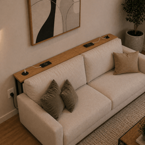 Aparador Traseiro Sofá com 2 Tomadas Soft - MetaloArt