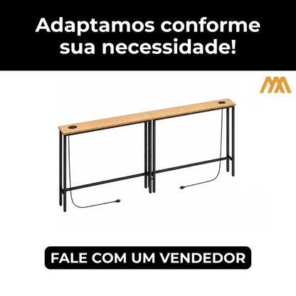 Aparador Traseiro Sofá com 2 Tomadas Soft - MetaloArt