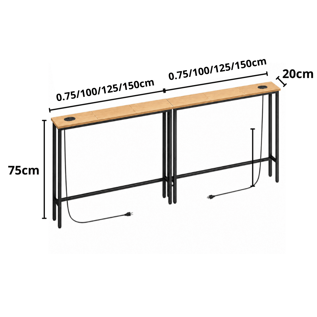 Aparador Traseiro Sofá com 2 Tomadas Soft - MetaloArt