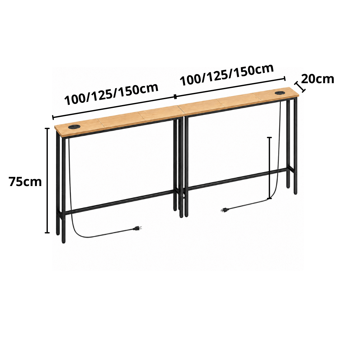 Aparador Traseiro Sofá com 2 Tomadas Soft - MetaloArt