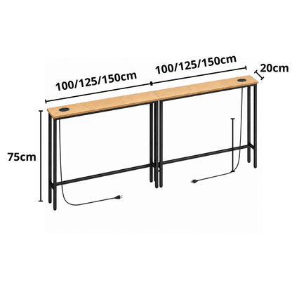 Aparador Traseiro Sofá com 2 Tomadas Soft - MetaloArt