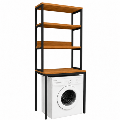 Destaque Armário Estilo Industrial para Máquina de Lavar Versa Preto - MetaloArt