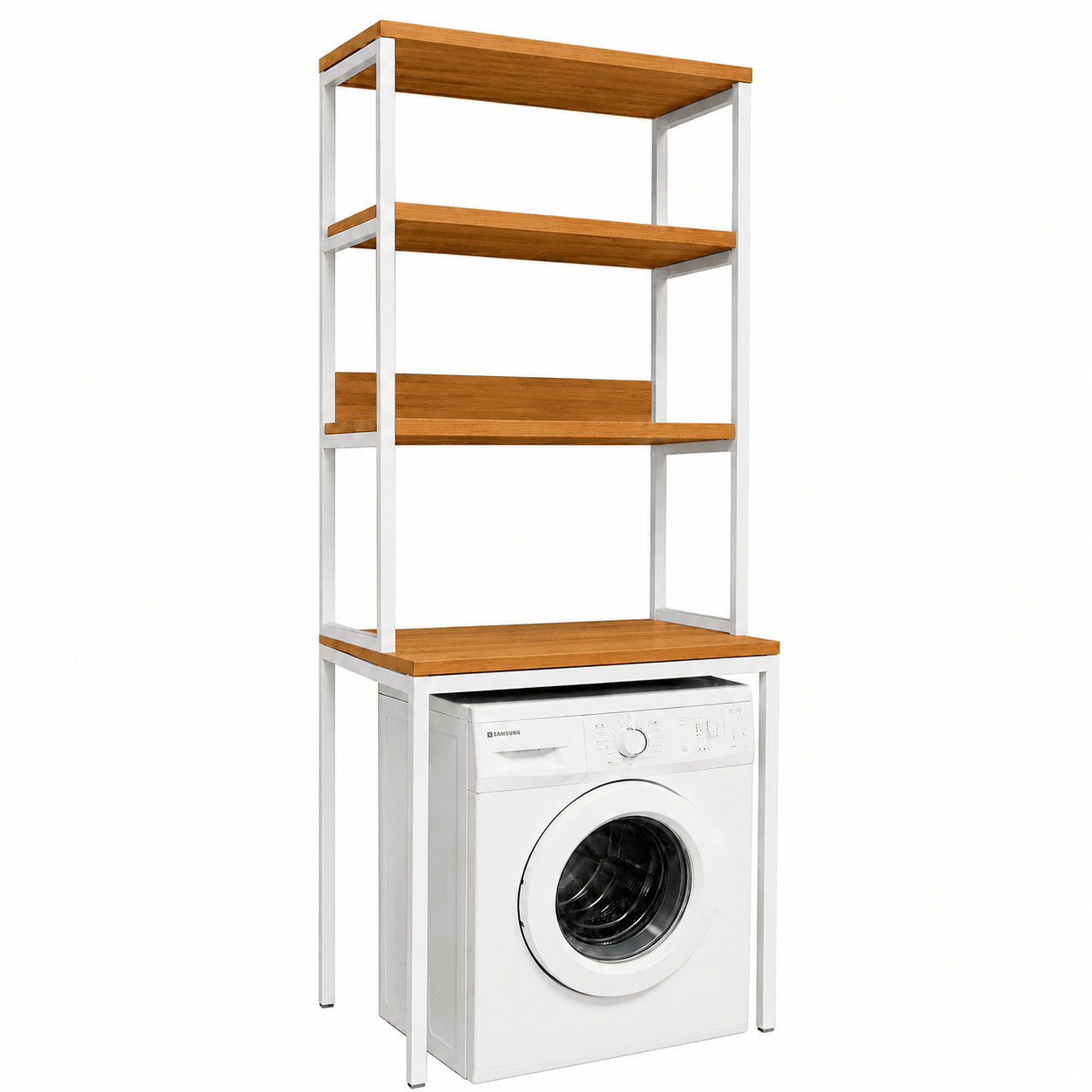 Destque Armário Estilo Industrial para Máquina de Lavar Versa Branco - MetaloArt