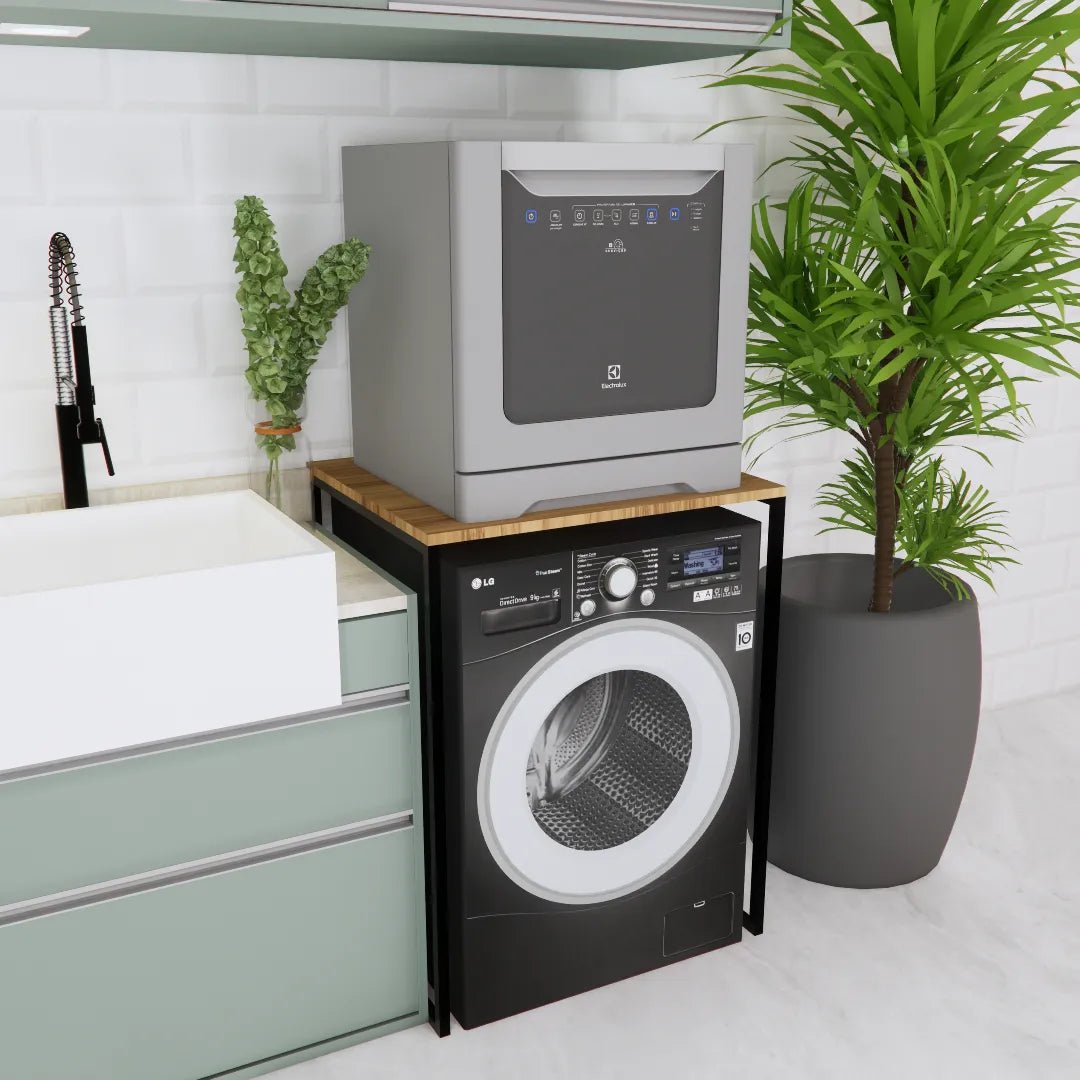 Balcão Estilo Industrial para Máquina de Lavar Enotel - MetaloArt