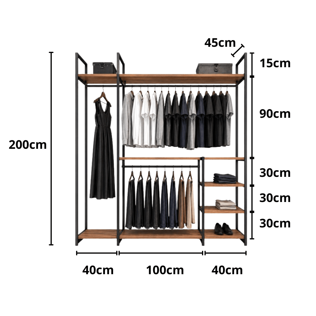 Medidas do Closet Industrial Royale - MetaloArt