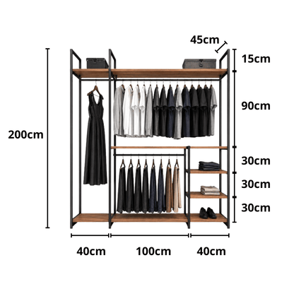 Medidas do Closet Industrial Royale - MetaloArt
