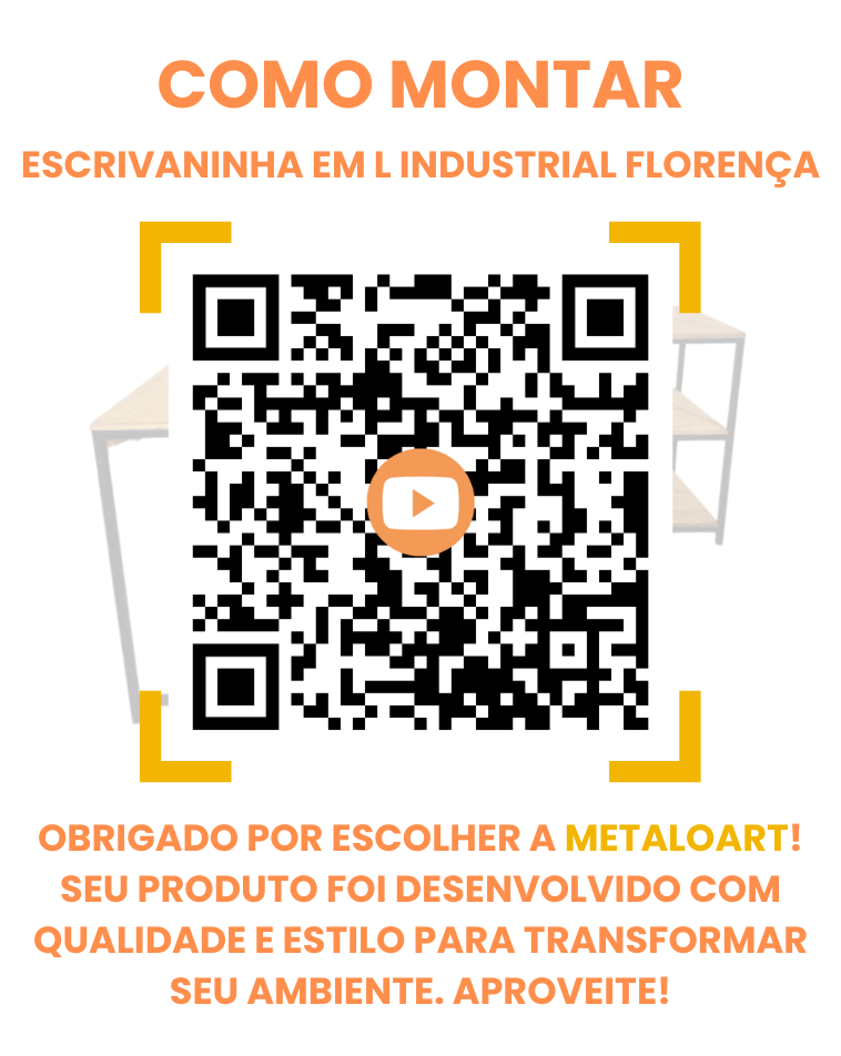 Escrivaninha em L Industrial Florença - MetaloArt