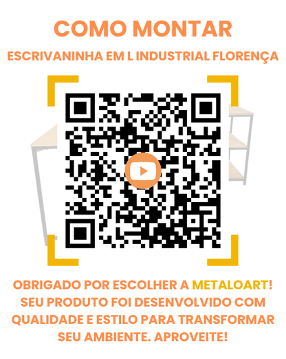 Escrivaninha em L Industrial Florença - MetaloArt