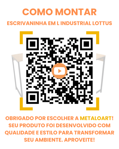 Escrivaninha em L Industrial Lottus - MetaloArt