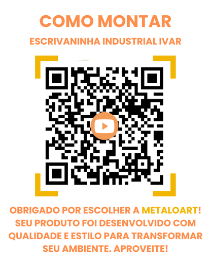 Escrivaninha Industrial Ivar - MetaloArt