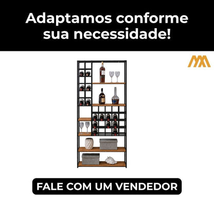 Estante Adega Estilo Industrial Solene - MetaloArt